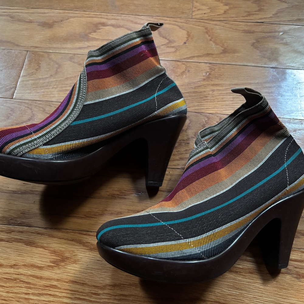 Multi colored booties size 8